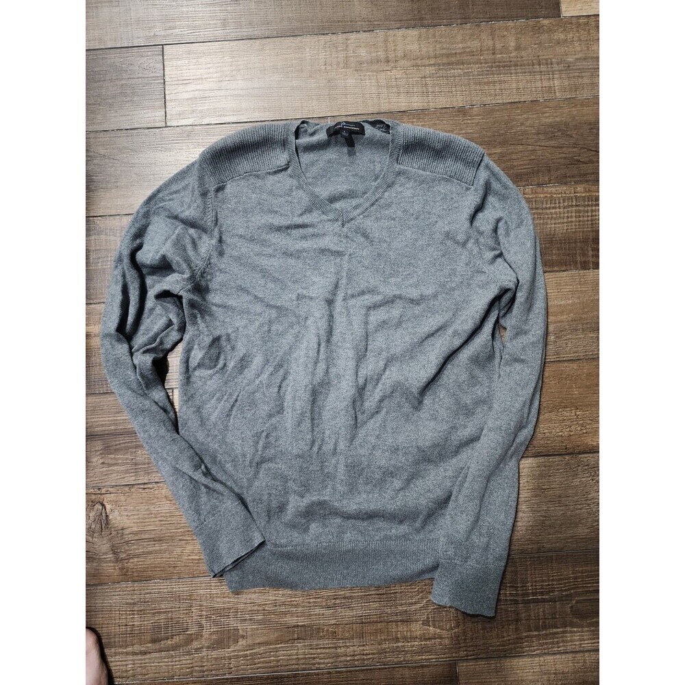Marc Anthony Sweater Mens Large Gray Knit Cotton Wool Blend